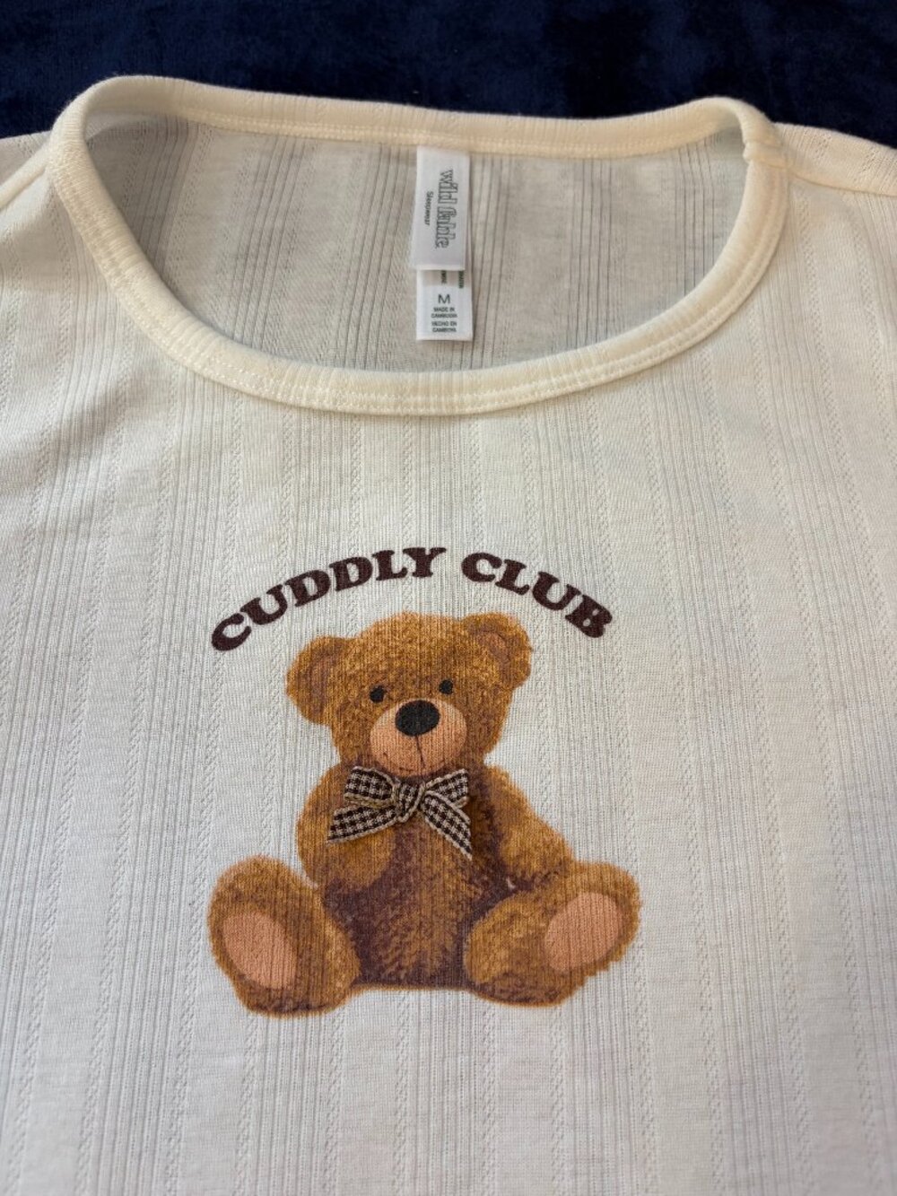 Wild Fable Kids Cuddly Club Bear Youth White T-Shirt , Soft & Comfortable Tee